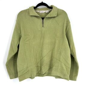 Tommy Bahama Unisex Quarter‎ Zip Mock Neck Long Sleeve Sweater Green Size Large